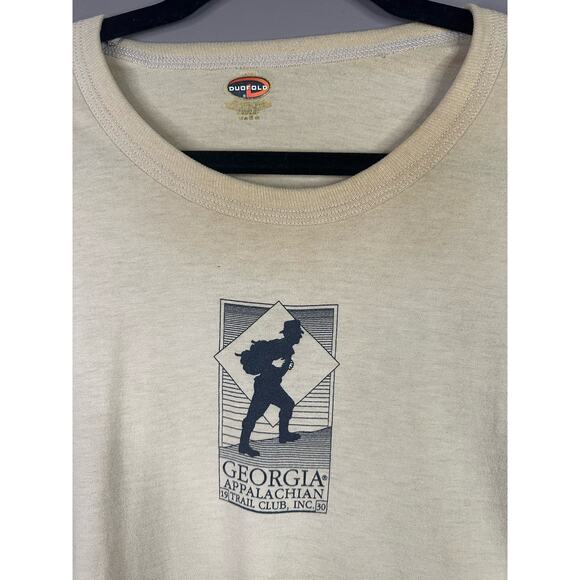 Duofold Yellow Tan Georgia Appalachian Trail Club Logo Long Sleeve Tee Size L - Picture 5 of 6